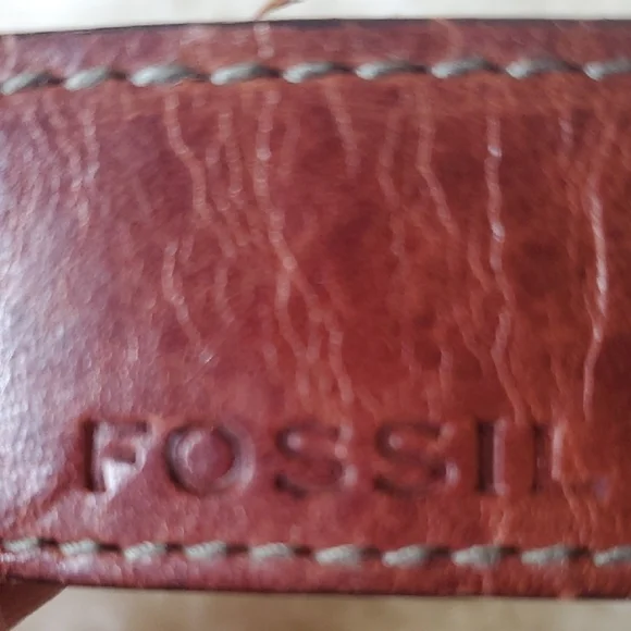 Fossil Tan Leather Belt with Brass Buckle - Picture 2 of 7